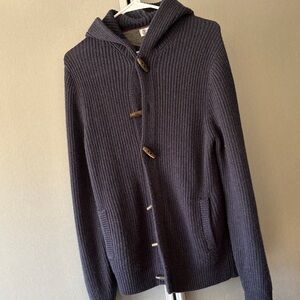 Brunello Cucinelli Dark Blue Hooded Cardigan